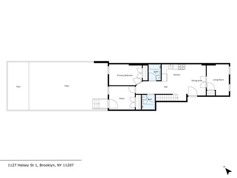 Floor plan for 5 beds, 2.5 baths, 1554 sqft